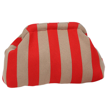 Summer Beach Clutch Bag Contrast Color Small Crochet Handbag Knitting Dumpling Clutch for Women Cute Cloud Casual Colorblock Bag