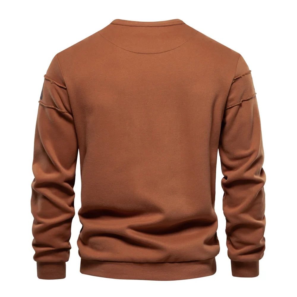 High Quality Smooth Patchwork Printed Sweatshirts for Men Fashion Youth O-neck Sportwear Tops Mens Sweatshirt