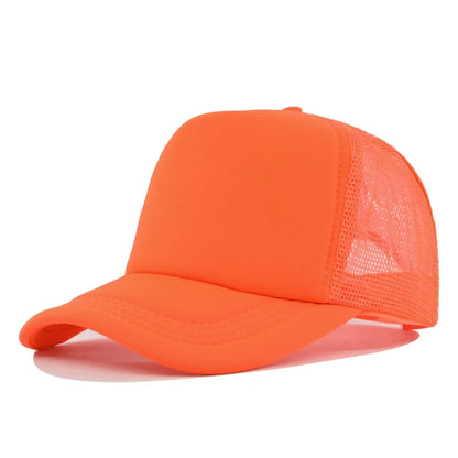 Fashion Unisex Plain Baseball Cap Adjustable Trucker Flat Visor Cap Snapback Mesh Curved Men Women Casual Sun Summer Hat