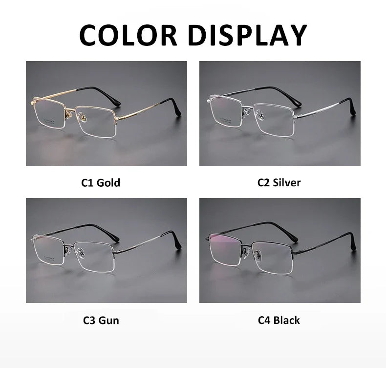 Simple New Retro Ultra-light Titanium Eyeglass Frames Men's Anti-blue Light Glasses Can Be Customized Prescription 18012