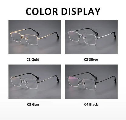 Simple New Retro Ultra-light Titanium Eyeglass Frames Men's Anti-blue Light Glasses Can Be Customized Prescription 18012
