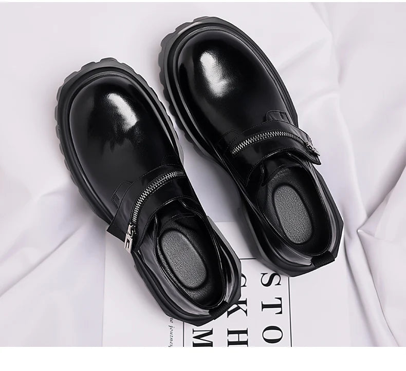 2026 New Derby men's leather shoes Thick bottomed British style design Leisure Party Business Office Luxury adult shoes