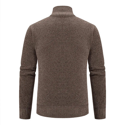 2023 Knitwear Spring and Autumn Men's Stand-up Collar Thick Warm Cardigan Sweater Winter Loose Casual Coat