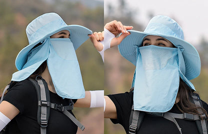 Fisherman's hat, male sun hat, summer outdoor quick drying sun hat, fishing breathable sun hat, female face mask hat