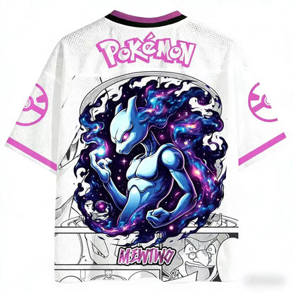 Summer 2026 Pokemon Series Themed Baseball Suit 3D Printed Breathable Quick Drying Short-sleeved T-shirt Adult Parent-child Top