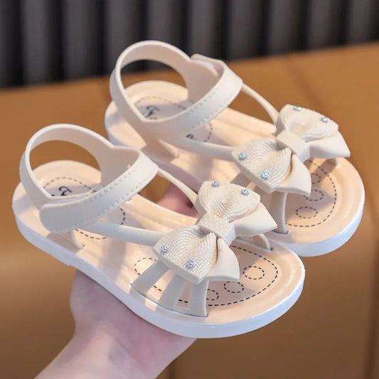 Girls Sandals 2025 Summer New Middle and Big Children's Soft Bottom Princess Breathable Children's Beach Sandals 2-10 Years Old