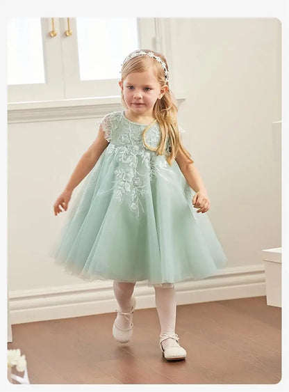 Girl's Princess Dress 2025 New Summer Children's Baby Mesh Noble Cute Sweet Charm Evening Dress Party DB2221920-A