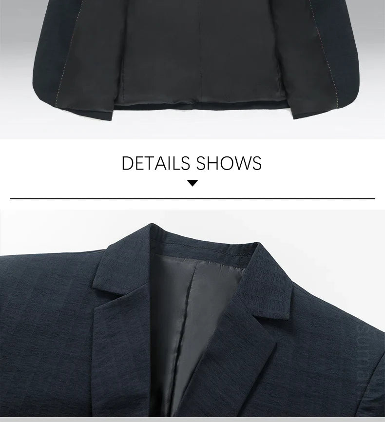 Brand Business England Style Men Suit Slim Fit Easy Care Spring Autumn Wedding Black Formal Blazer for Men Clothing