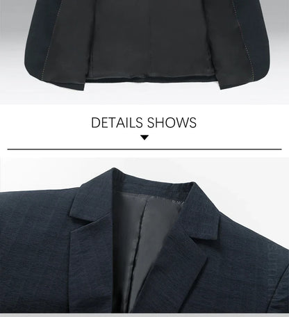 Brand Business England Style Men Suit Slim Fit Easy Care Spring Autumn Wedding Black Formal Blazer for Men Clothing