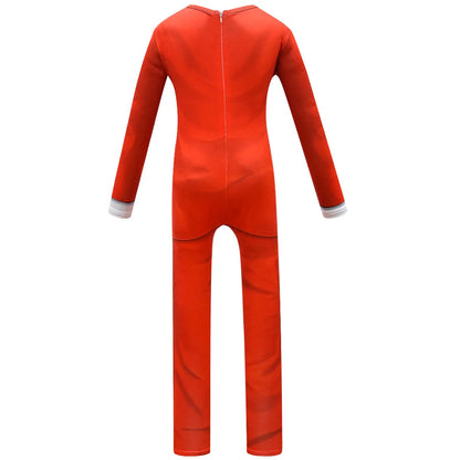 New Pocket Devs VR Game Costume Kids Boys Red Suit Man Cosplay Long Shirt Pants Jumpsuit Mask Birthday Halloween Party Costume