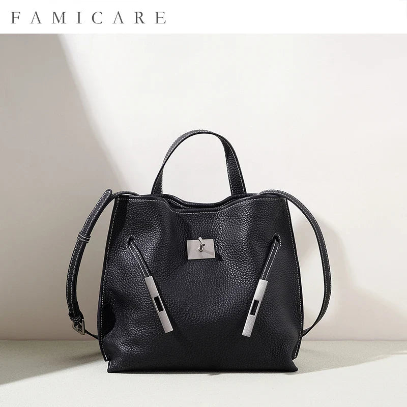 Minimalist Lady Soft Genuine Leather Pillow Crossbody Bag Women's Convertible Shoulder Bags 2026 New Chic Solid Color Handbag