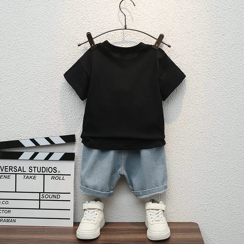 Summer Casual Children's Clothing Set Baby Boys Girls T-Shirt Short Pants 2pcs Suit Toddler Infant Coat for Kids 1-5 Years