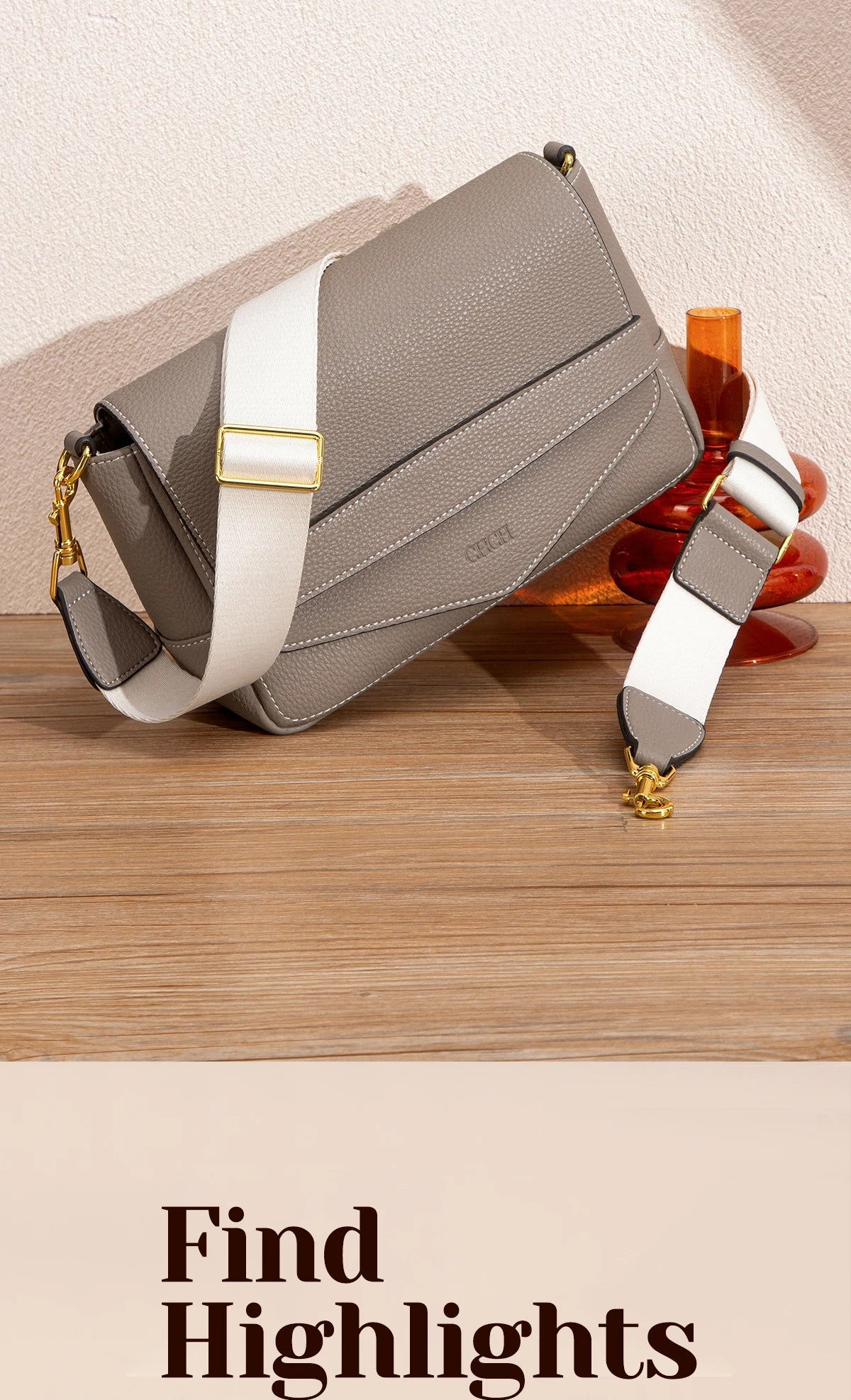 Shoulder Bag Simple High Quality Grey Texture Flip Cover Bag Soft Square Bag Women's Commuter