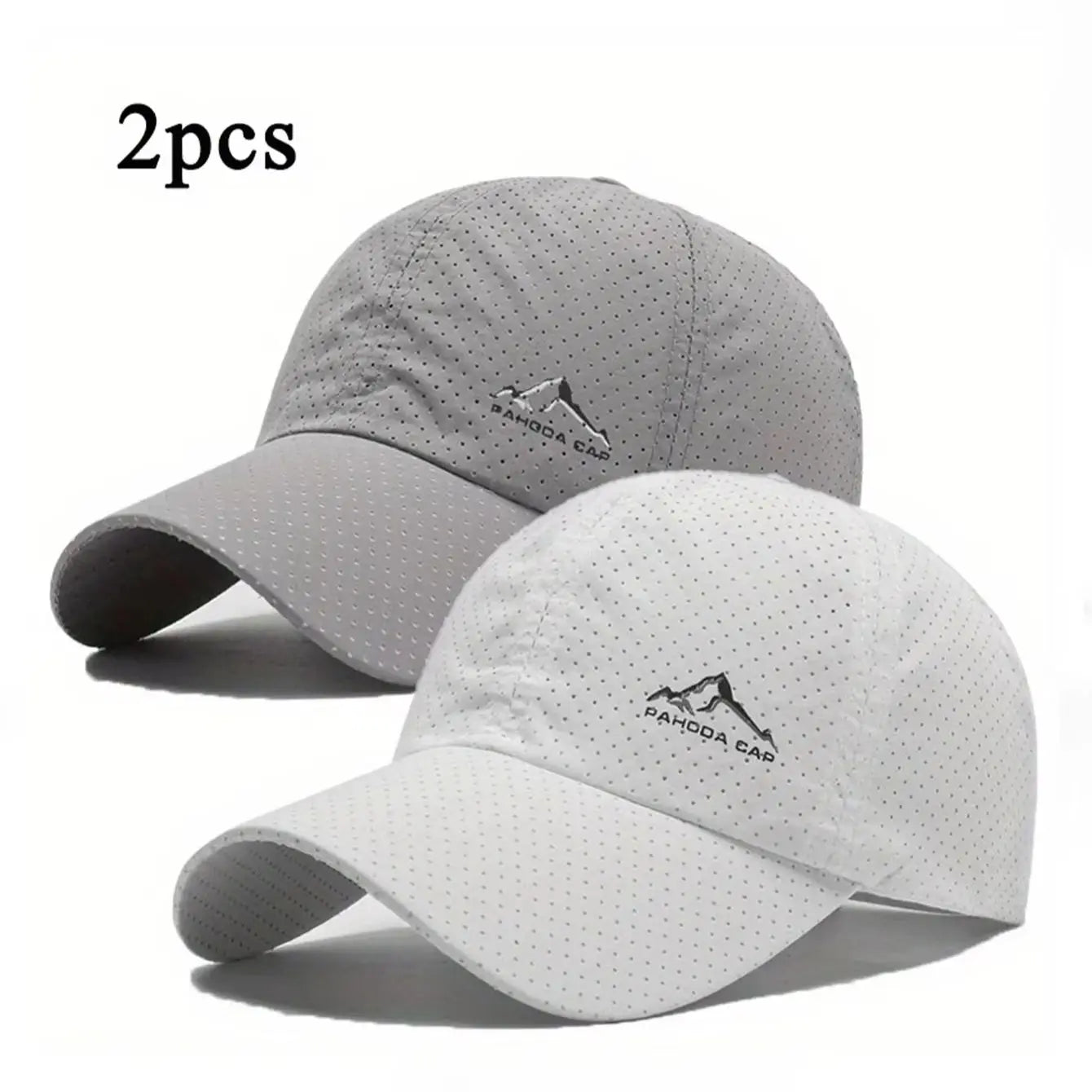 2pcs Sports Baseball Cap, Snow Mountain Print, Quick-drying, Spring Summer Leisure, D Suitable for Both Men and Women