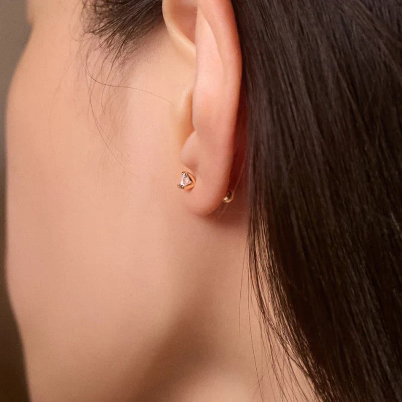 4 Prong GRA Certified 0.3-2CT D Color Moissanite Earrings for Women Men 925 Silver Plated 18K Gold Party Ear Studs Gift