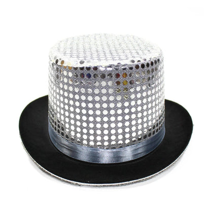 Magic Performance Hats British Style Fedora Glitter Jazz Caps Panama Evening Party Headwear for Women Men Gentleman Dancing Hat