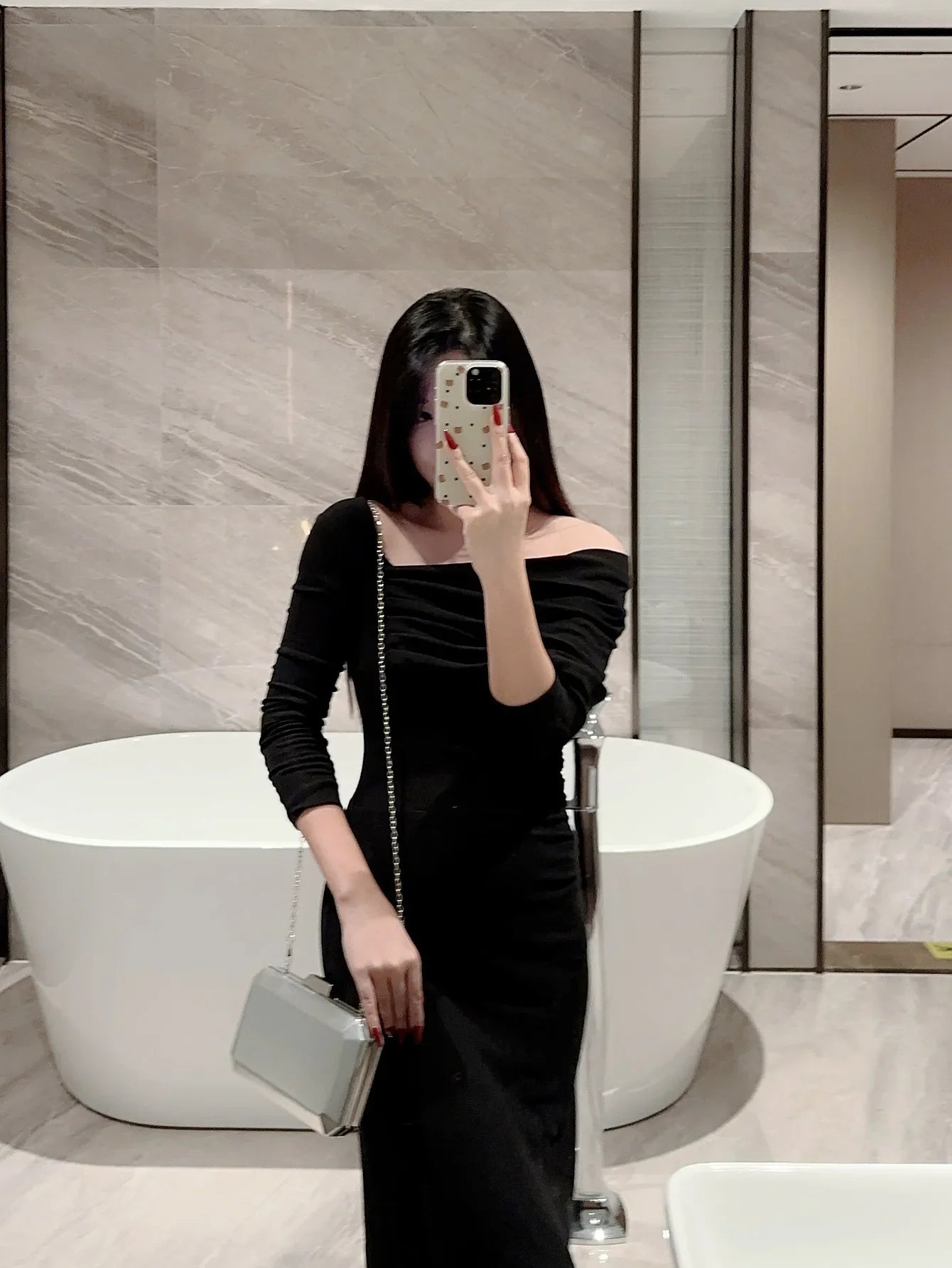 European and American Fashionable Dinner Bag Metal Buckle Clutch Bag Square Box Bag Crossbody Chain Bag Evening Bag Dress Bag