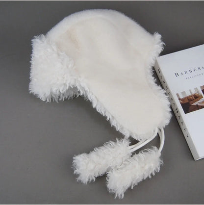 Real Fur Wool Hat Unisex New Winter Warm Bomber Russian Ushanka Hats With Ear Flaps Cow Leather Thick Snow Earflaps Baseball Cap