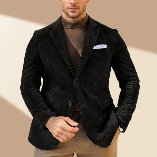 Men's Jacket High-Quality Corduroy Single-Breasted Formal Suit Vintage Business Formal Jacket Men's Trendy Jacket Suit Blazer