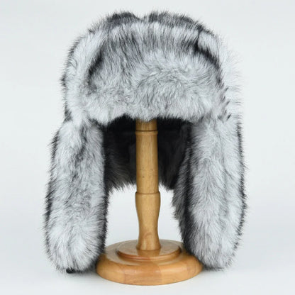 Bumper Hat Thick Warm Winter Fluffy Fur Hats for Men Women Windproof Snow Ski Earflap Cap Male Female Russian Hat Ushanka