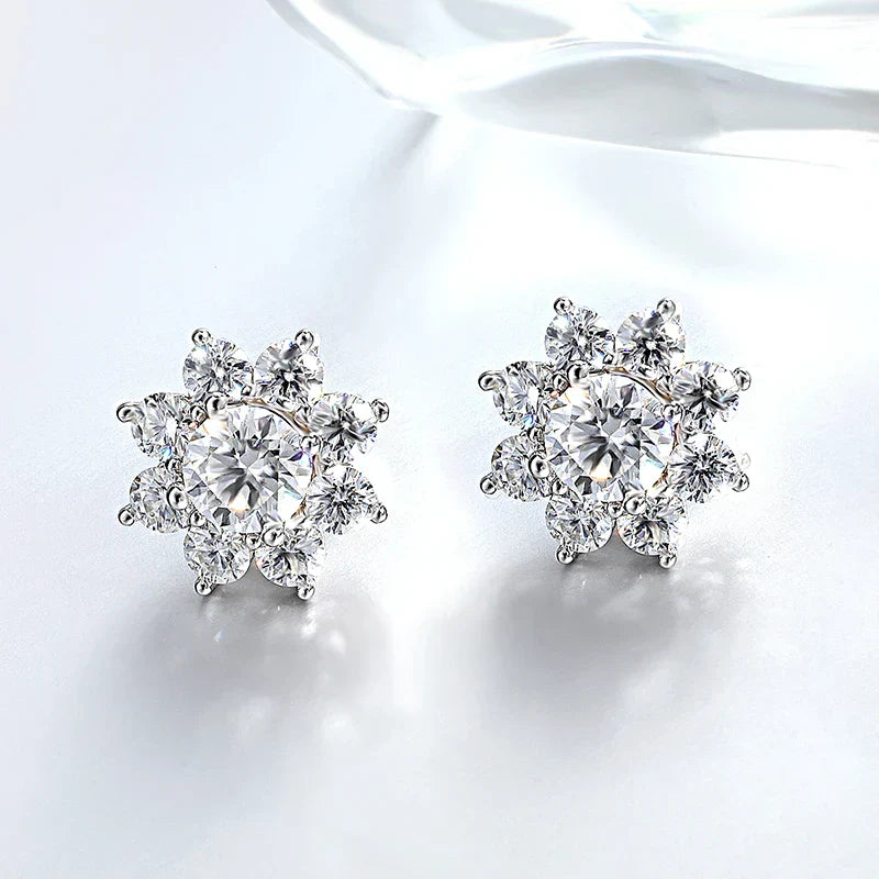 Luxury Sunflower 2.8-5.8cttw Full D Color Moissanite Drop Earrings for Women S925 GRA Certified Diamond Tassel Earring Gift