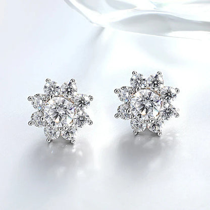 Luxury Sunflower 2.8-5.8cttw Full D Color Moissanite Drop Earrings for Women S925 GRA Certified Diamond Tassel Earring Gift
