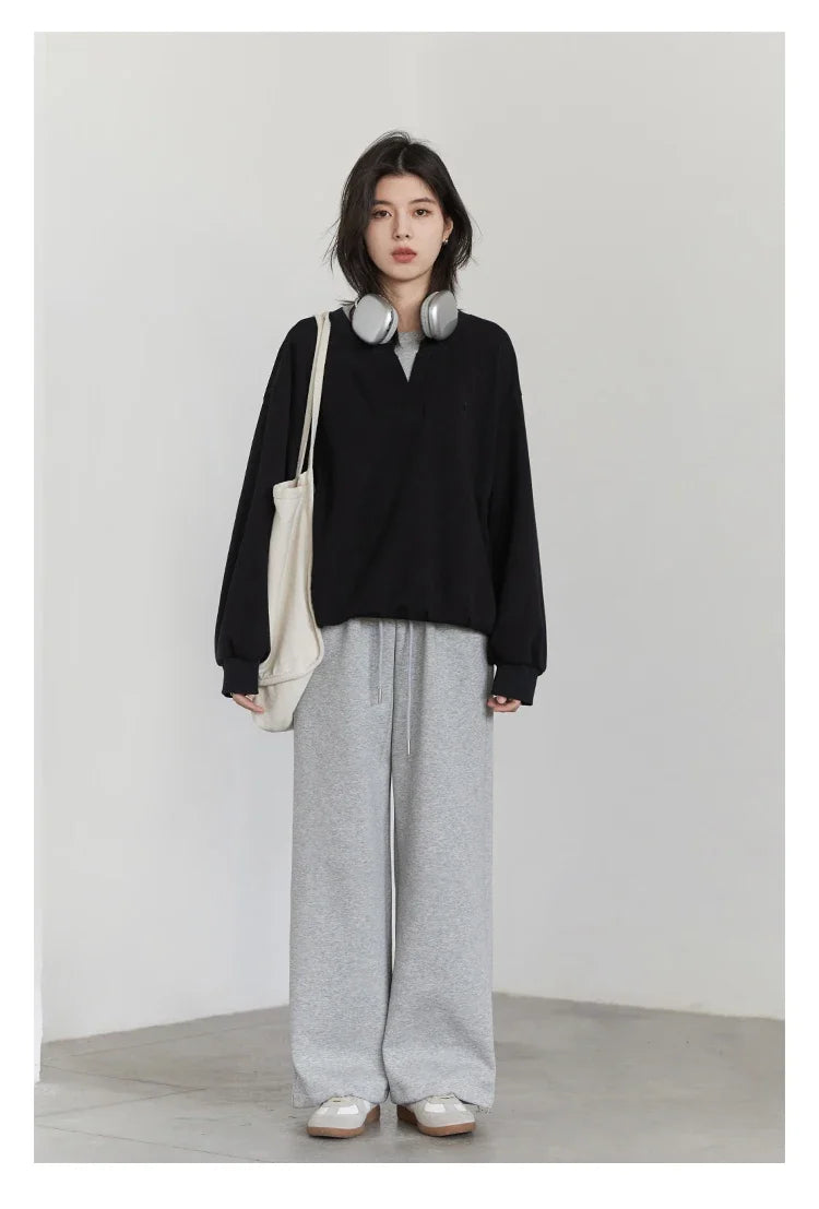 Korean Women Sweatshirts Loose Casual New Contrast Splicing Hoodie Female Top Woman T Shirt Pullover Spring Autumn 2025