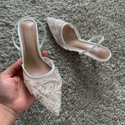 Thin High Heels Sandals Women 2025 Summer Sexy Slingback Pointed Toe Pumps Dress Shoes Woman Sandalias De Mujer