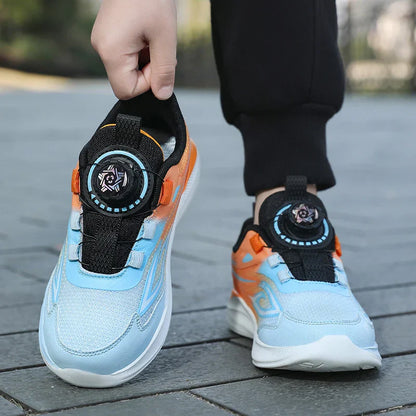 School training boys basketball shoes cushion non-slip tennis shoes mesh bounce sneakers choose buttons children's casual shoes