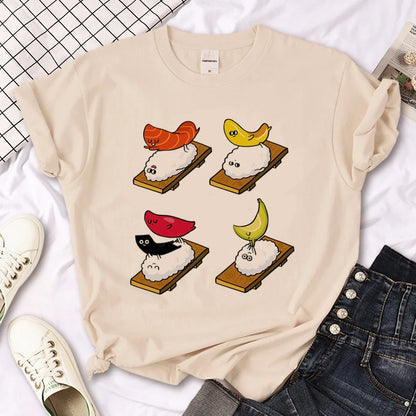 Sushi Shirt t shirt women manga harajuku streetwear t shirt female funny clothes