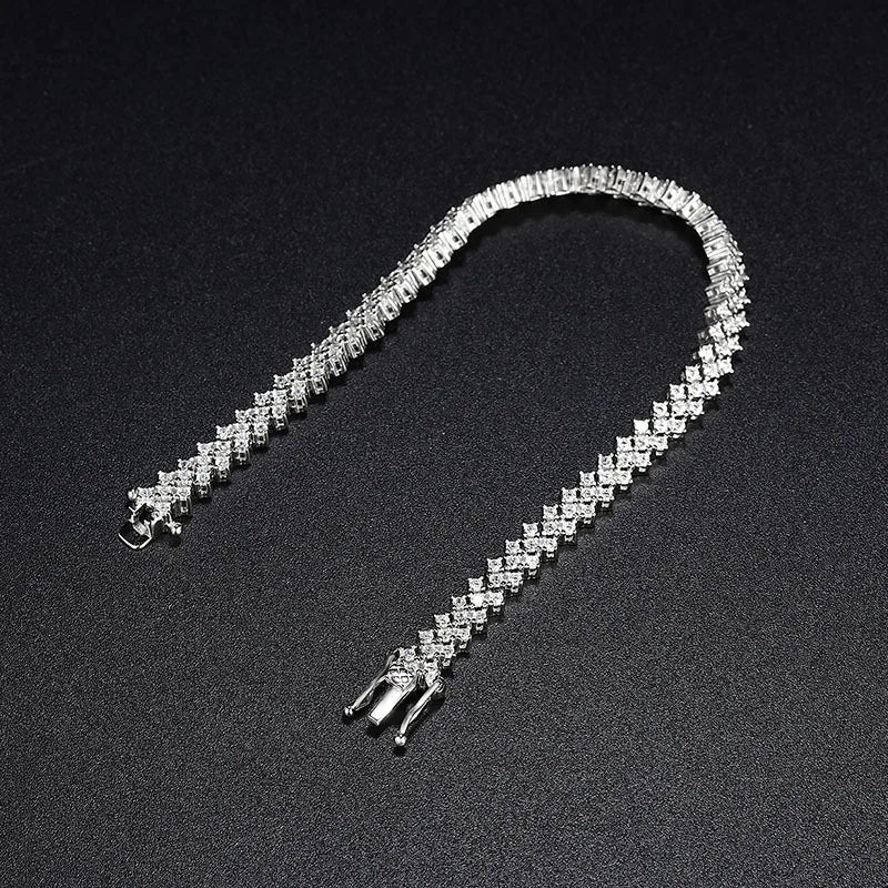 2025 New In Real D Color Full 1.4mm Moissanite Tennis Bracelet For Women S925 Silver Diamond Link Chain Bracelets Wholesale