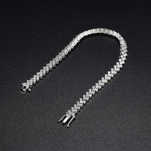2025 Nouveau bracelet de tennis en moissanite pleine couleur D réelle de 1,4 mm pour femmes, bracelets en chaîne de maillons de diamant en argent S925, vente en gros