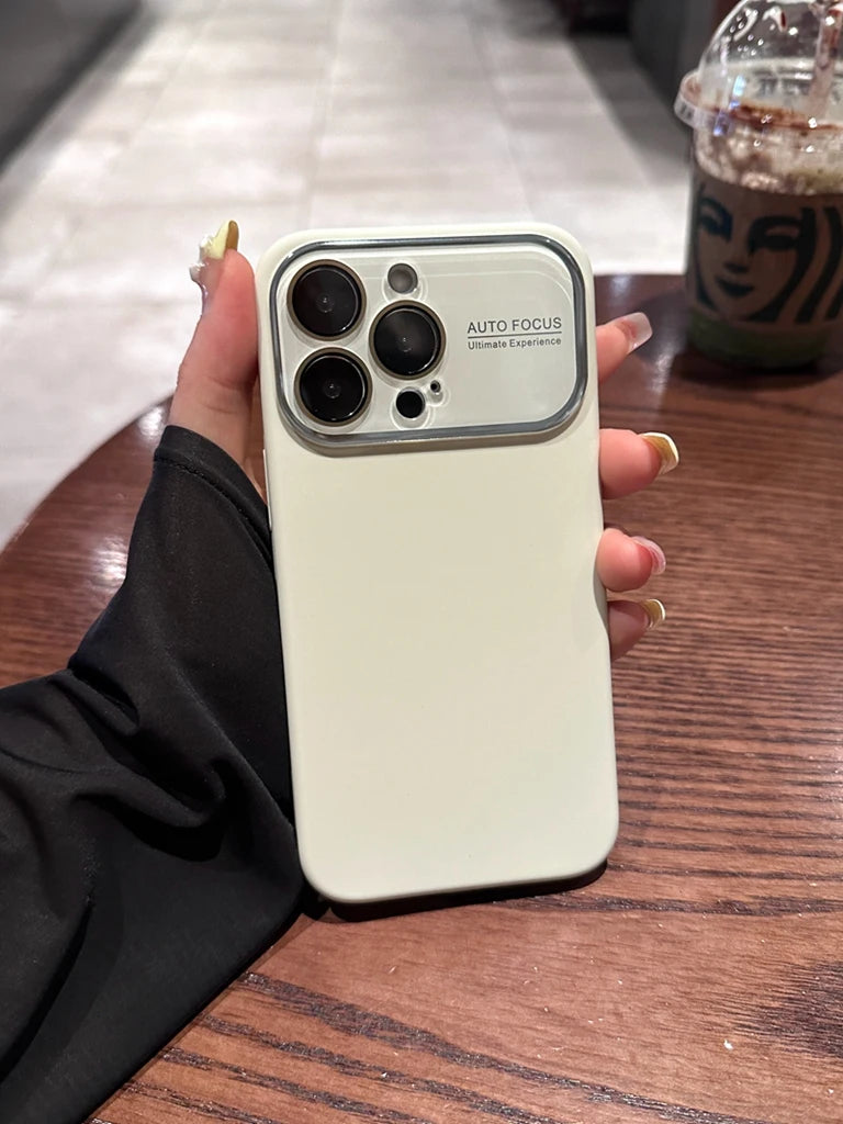 For iPhone 17 Pro Max Case Pink Large Window Liquid Silicone Solid Color Full Lens Shockproof with iPhone 16 15 14 13 12 11