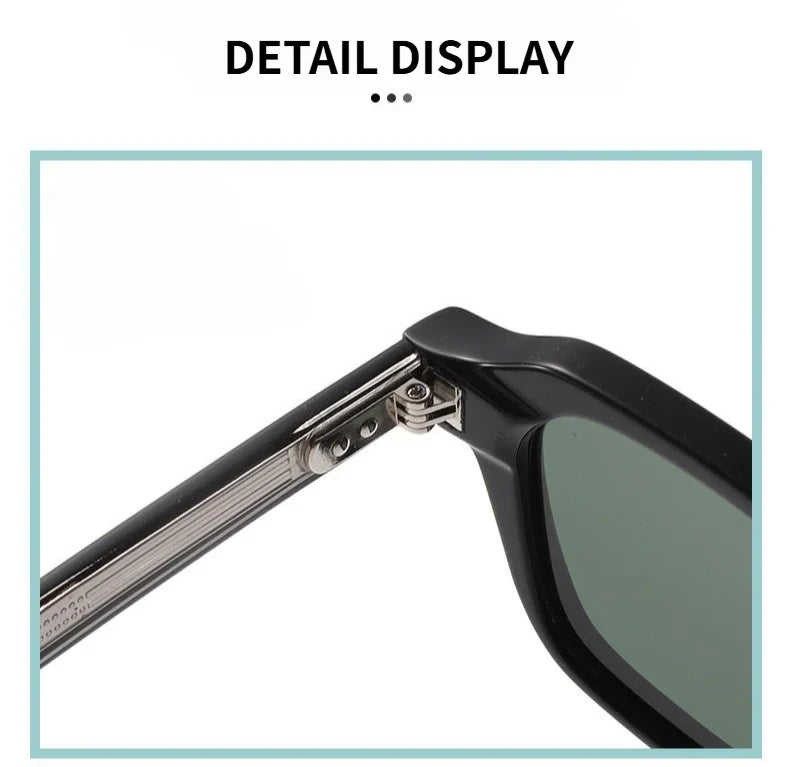 Fashion New Square Polarized Men Sunglasses High-end Acetate Women Outdoor Driving UV400 Sun Glasses Support Prescription Lenses