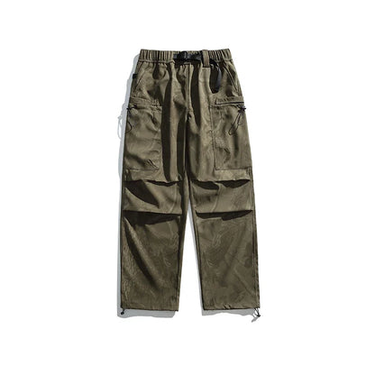 Hiking Pants Men Waterproof Windproof Breathable Elastic Waist Climbing Trekking Fishing Pants Camping Casual Overalls Trousers