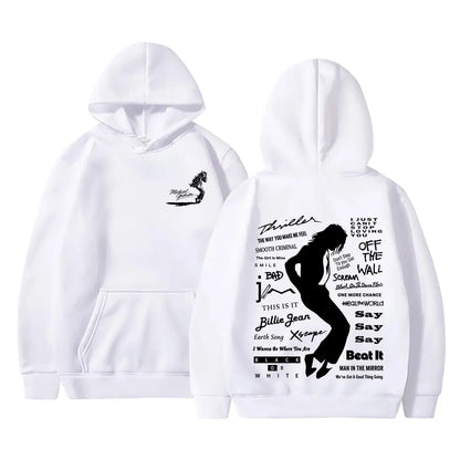 Michael Jackson Album Logo Graphic Hoodie Men Women Vintage Gothic Rock Streetwear Men's Fashion Oversized Sweatshirt Pullover