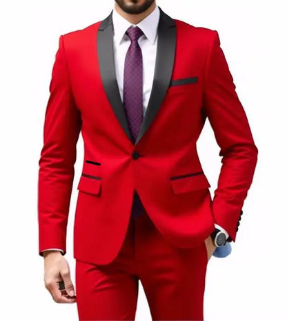Mens Blazer Slim Fit Suit Jacket 1 Button Velvet Shawl Collar Wedding Formal Suit Jacket