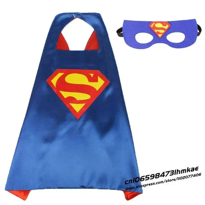 Superhero Masquerade Mask Cape Cloak Anime Spider Man Batman Cloak Action Figure Super Hero Toys Cosplay Child Party Gifts