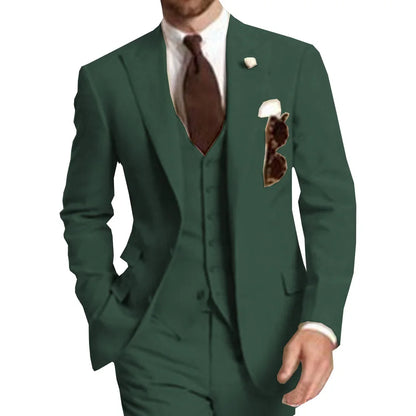 Business Party Best Men wedding Suit Peaked Lapel Two Button Custom Made Wedding Groom Tuxedos Jacket Pants Vest