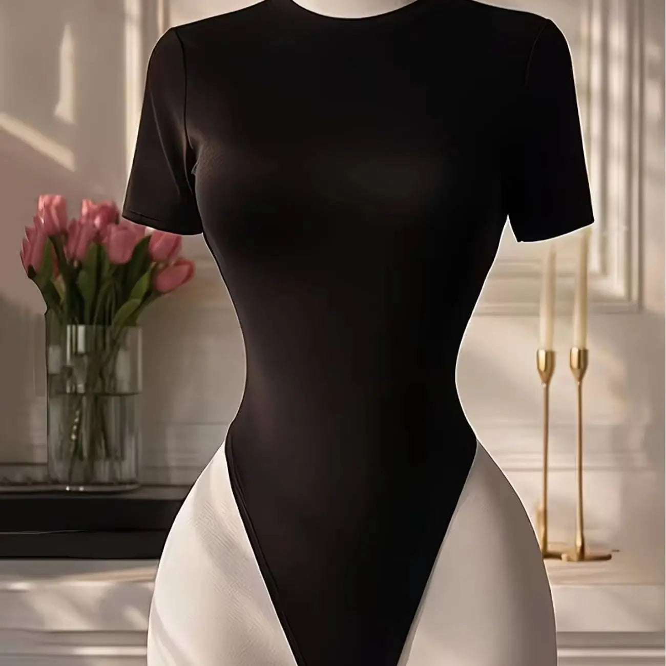 Women's Basic Solid Color High-Quality Backless Bodysuit