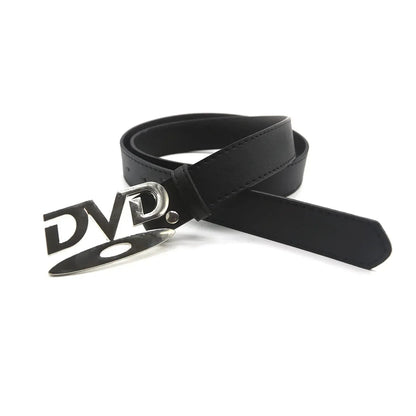 Unisex Nostalgic DVD Buckle Belt Versatile Black White Decorative Waist Straps Belt for Men Women Jeans Matching Gift for Her