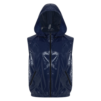 Mens Waterproof Hooded Jacket Tops Breathable Raincoat Waterproof Windproof Outdoor Biking Fishing Jacket Hood Outerwear