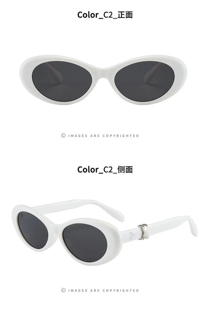 Vintage Oval Sunglasses NEW Women Luxury Brand Designer Small Oval Sun Glasses Retro Fashion Shades Men Eyegalsses Gafas De Sol