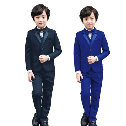 6Pcs Classic Boys Suits for Weddings Formal Blazer Kids Tuxedo Shirt Vest Party Ring bearer Suits Black