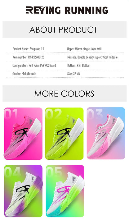 Men‘s Professional Full Carbon Plate Marathon Running Shoes Light Cushioning PB Mid Long Training Sneakers Women 25126