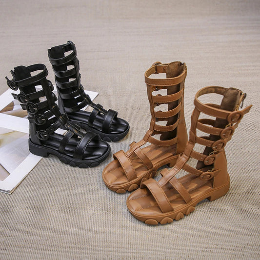 Girls' Shoes Princess Shoes 2026 Summer New Roman Shoes Children's Soft soled Student Performance Single Shoes Versatile Sandals
