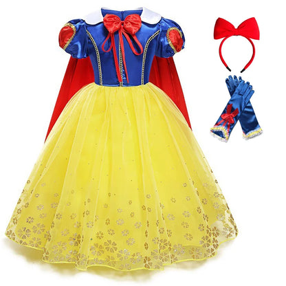 Girls Snow White Dress Kids Princess Dress Up Costumes Toddler Snow White And Huntsman Fancy Clothing Christmas Party Outfits