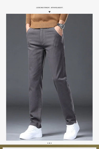 Classic Style 3 Colors Autumn Men's Slim Brown Jeans High Quality Business Casual High Stretch Denim Pants Male Brand Trousers