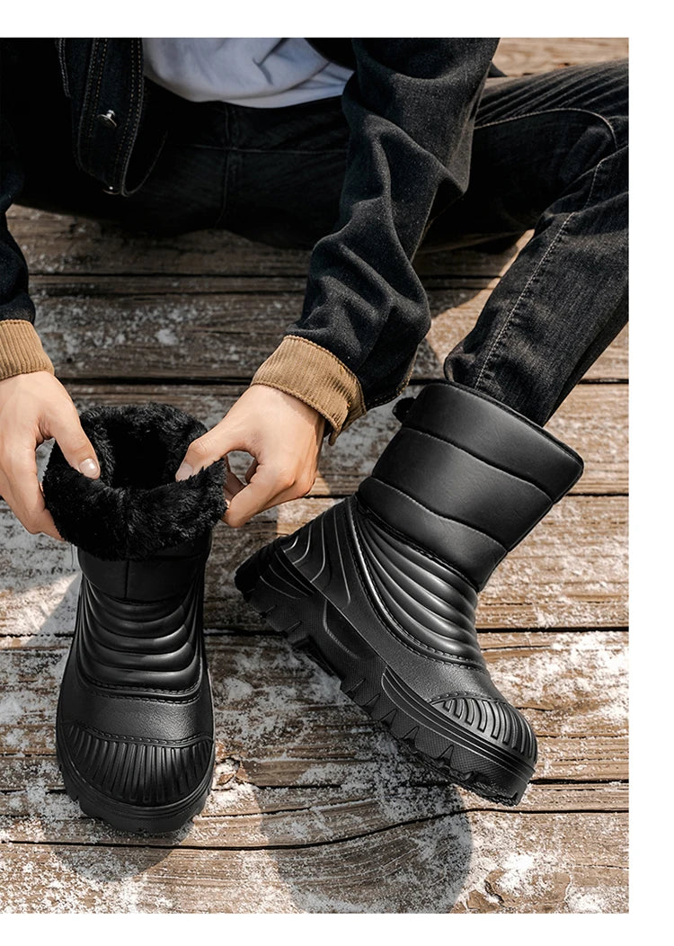 New men's winter snow boots thickened waterproof windproof warm boots comfortable outdoor mountaineering men's boots plus size