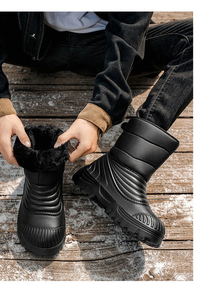 New men's winter snow boots thickened waterproof windproof warm boots comfortable outdoor mountaineering men's boots plus size